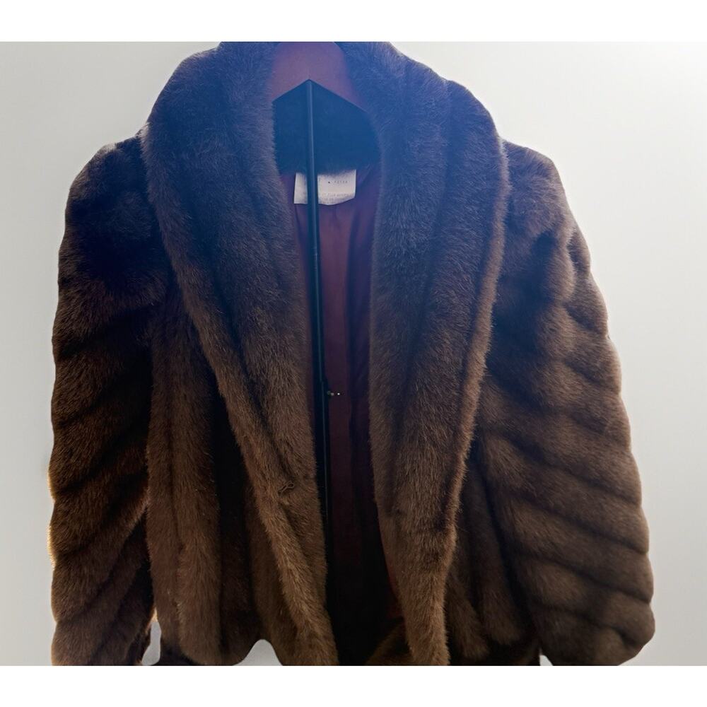 Authentic Vintage Mink Fur Coat – Rich Espresso Brown, Timeless Luxury, Size 8 - Picture 3 of 15
